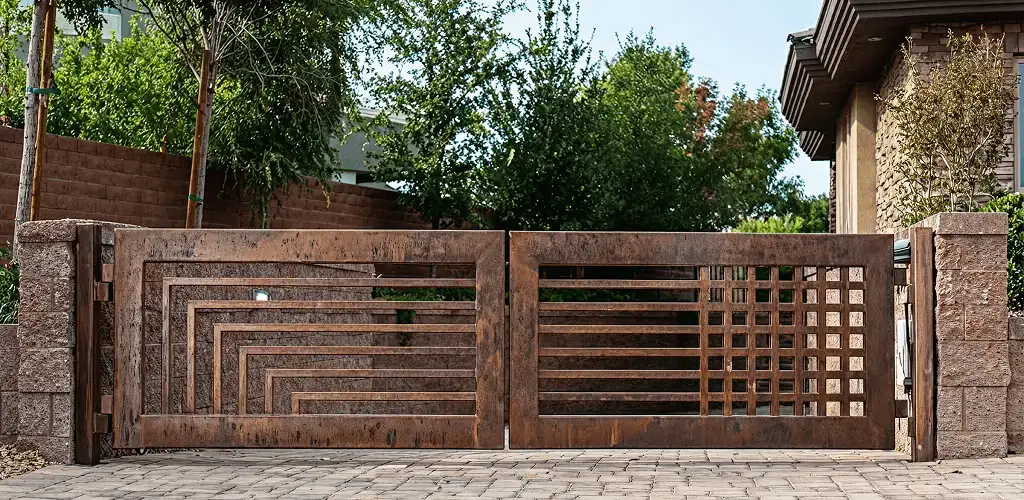 Custom driveway gate installation for a home entrance in Bradenton, FL