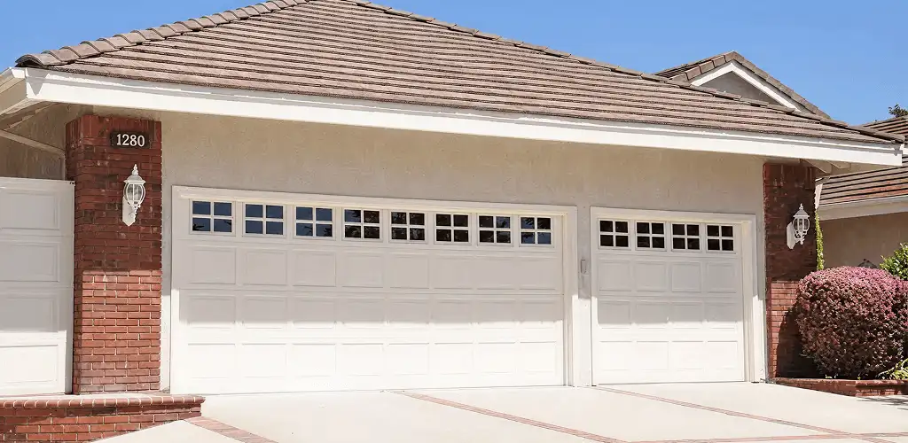 Residential garage door repair service for a double garage door in Bradenton, FL
