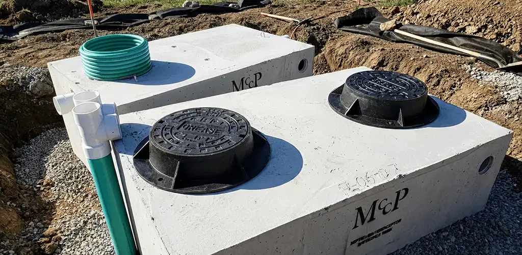 Grease trap installation unit set in place for drainage protection in Bradenton, FL