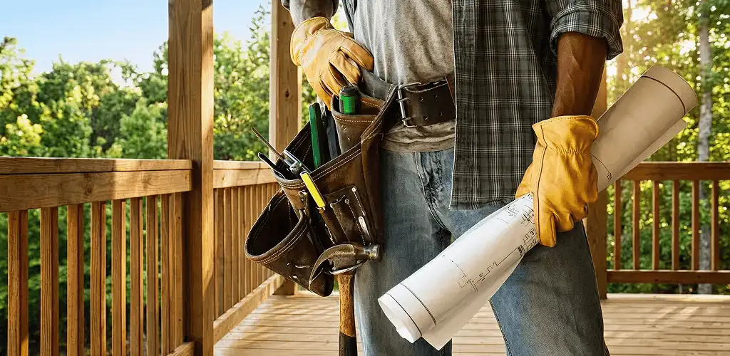 Professional handyman with tool belt ready for home repairs in Bradenton, FL